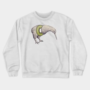 New Zealand Kiwi Bird, Vintage artwork Crewneck Sweatshirt